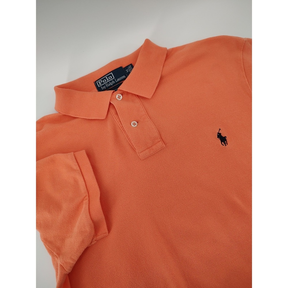 Polo by Ralph Lauren Coral Orange Short-Sleeve Polo with Navy Pony